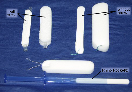 Expanding nasal sponge tampons