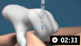 Demonstração animada de injeção subcutânea